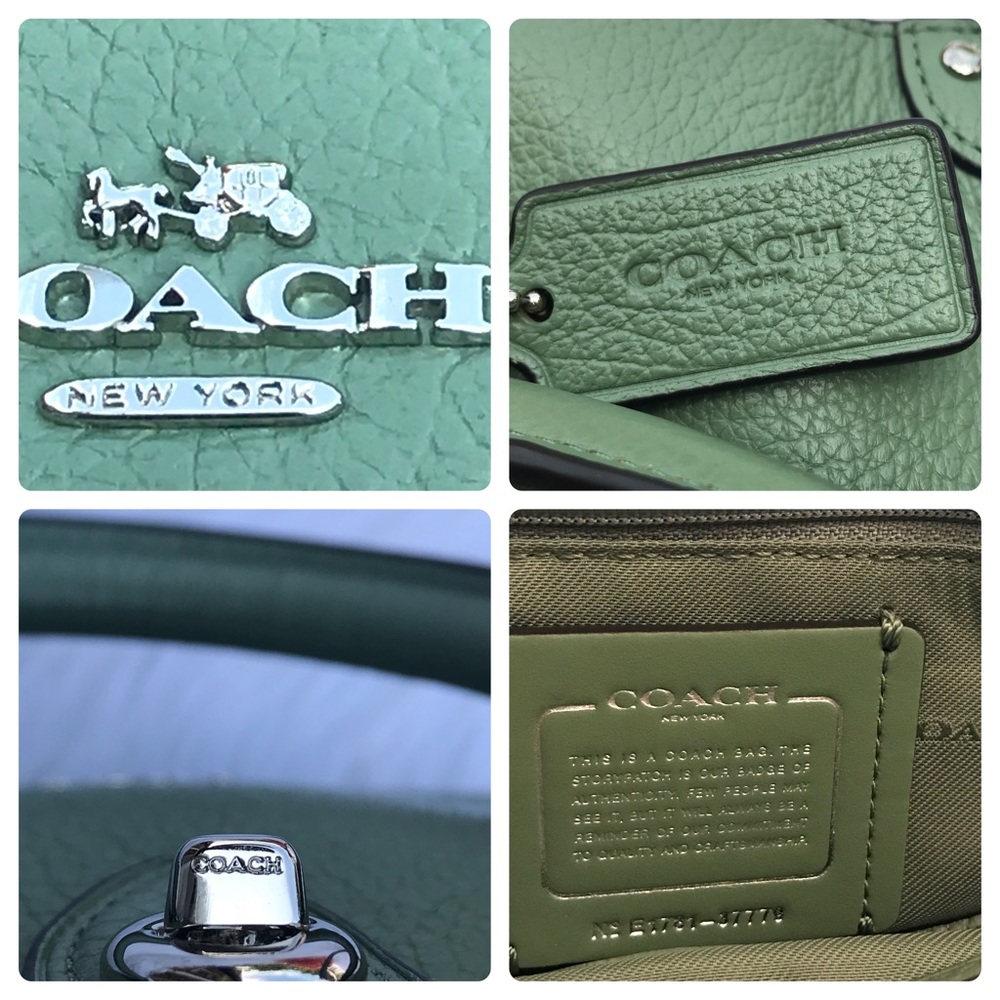🆕 COACH Grain Leather Mercer 24 Clover Green - Picture 4 of 8